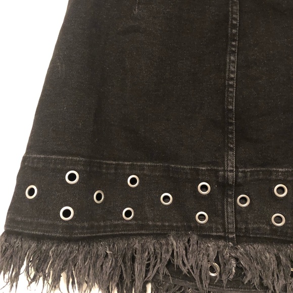 Black Denim Wrap Skirt - Picture 5 of 8